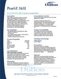 DuBois Pearl-Z 3452 Data Sheet